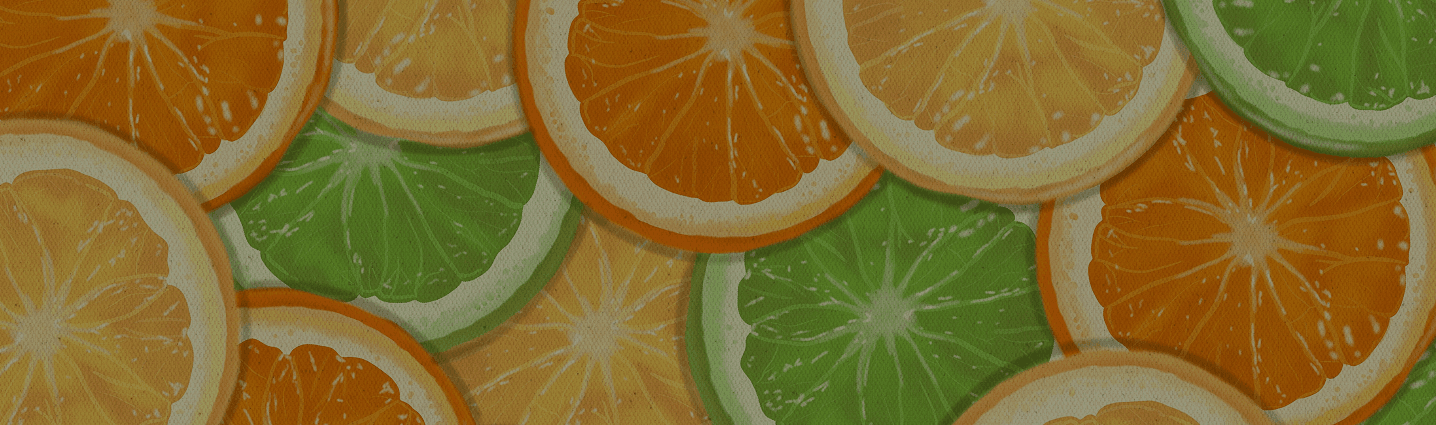 A vibrant collage of sliced citrus fruits and fresh vegetables